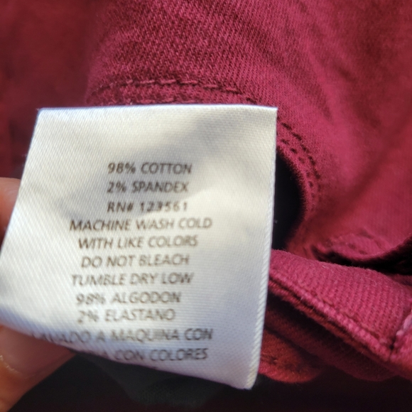 Blue Age Distressed Burgandy/Wine Jeans Size 7 - Picture 7 of 8